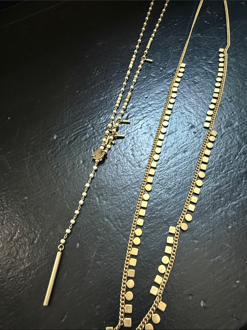 Madewell Gold Layered Geometric Pendant Necklace - Women Jewelry